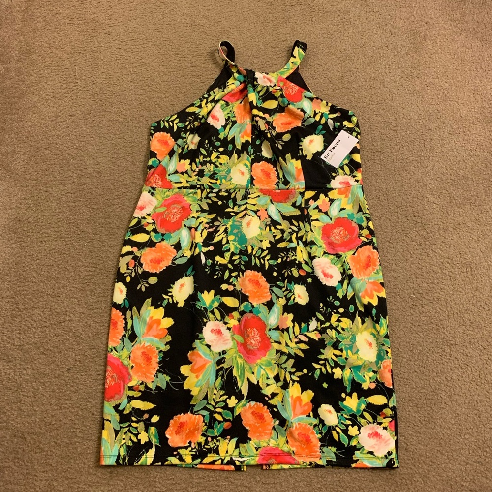 Floral Print Sleeveless Dress (Plus)